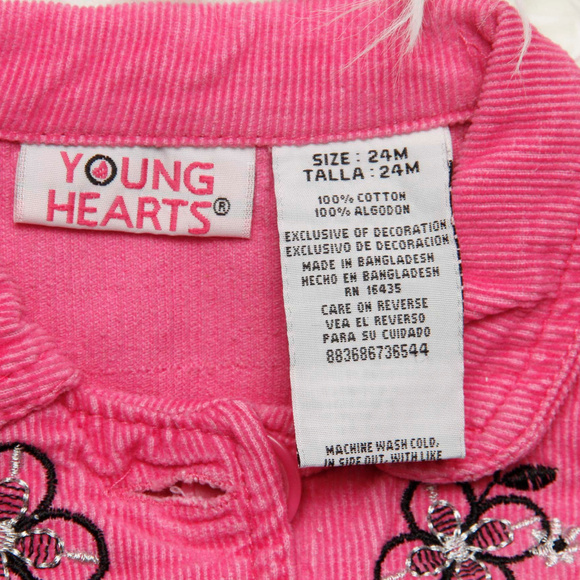 girls pink jacket with embroidery size 24M - Picture 3 of 4